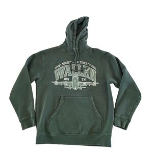 Morgan Wallen One Night At A Time Tour Hoodie Green Graphic Sweatshirt M
